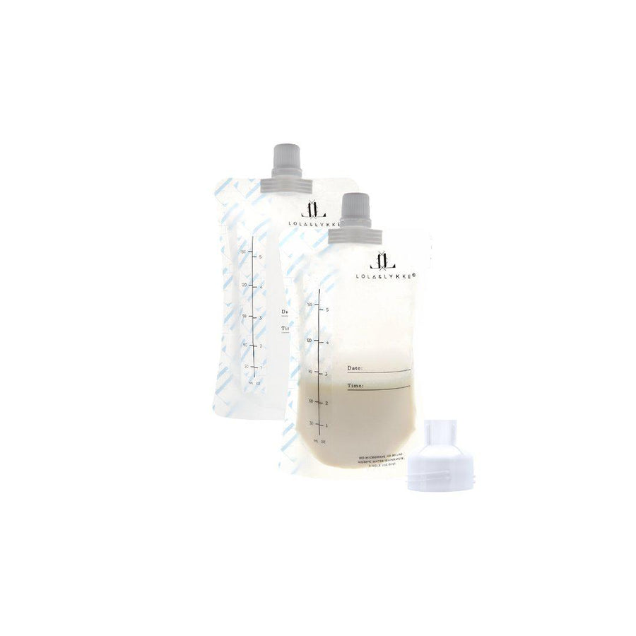 Lola&Lykke Milk Storage Bags - 10 Pack + Adapter-Breast Pump Accessories- | Natural Baby Shower