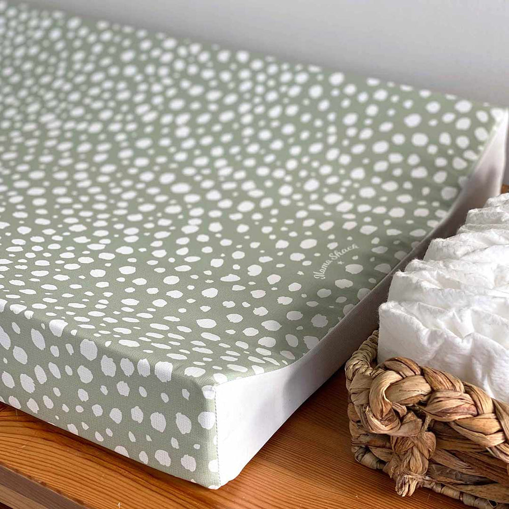 Mama Shack Anti Roll Changing Mat - Sage Spotty-Changing Mats- | Natural Baby Shower