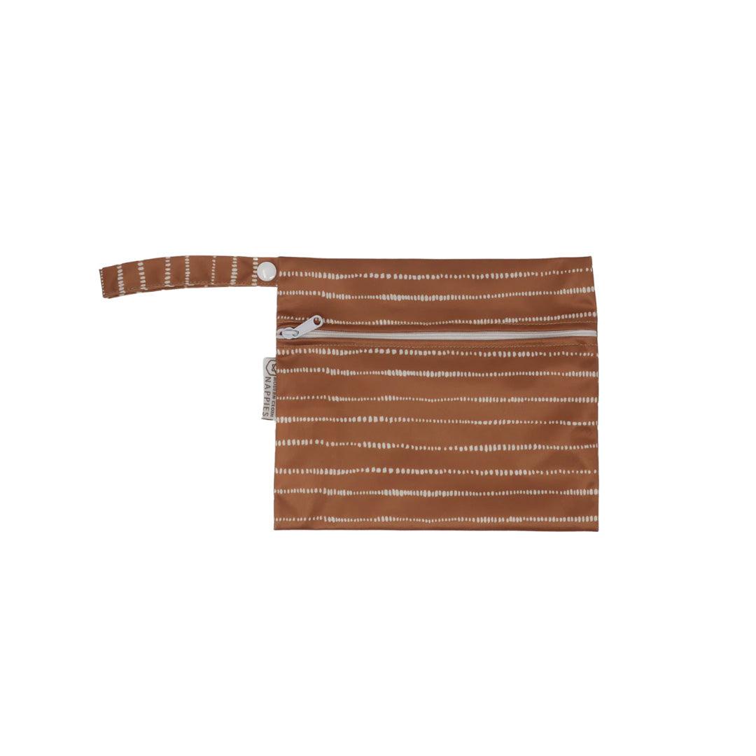 Modern Cloth Nappies Mini Wet Bag - Dune in Tan with White-Nappy Laundry + Storage- | Natural Baby Shower