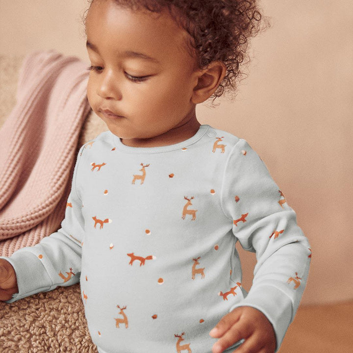 MORI Fox Print Pyjamas - Frosted Fox-Pyjamas- Natural Baby Shower