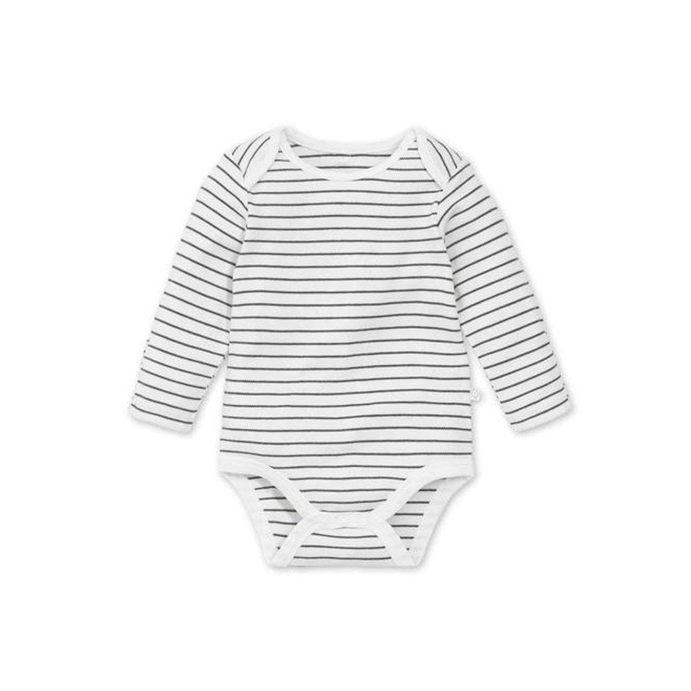 MORI Long Sleeve Bodysuit - Grey Stripe-Bodysuits-NB-Grey Stripe | Natural Baby Shower