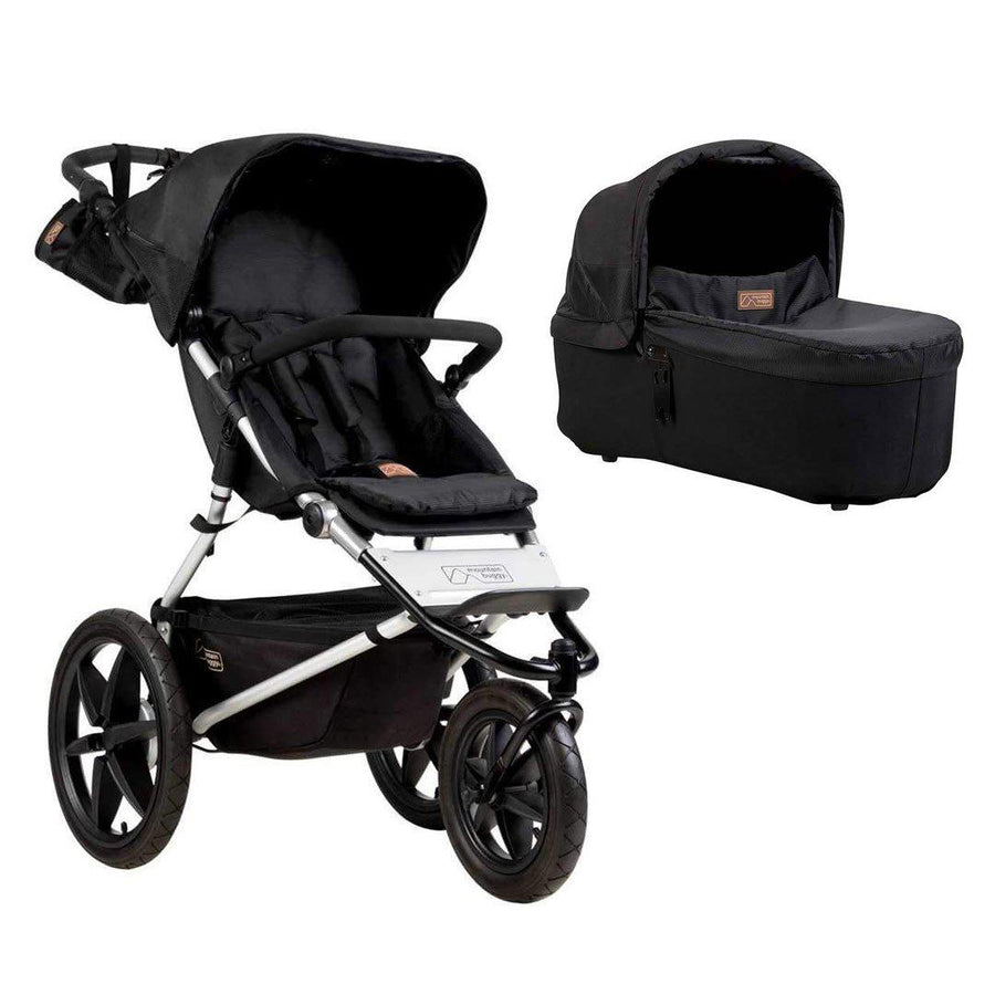Mountain Buggy Terrain Pushchair + Urban Jungle Carrycot Plus - Onyx-Strollers- | Natural Baby Shower