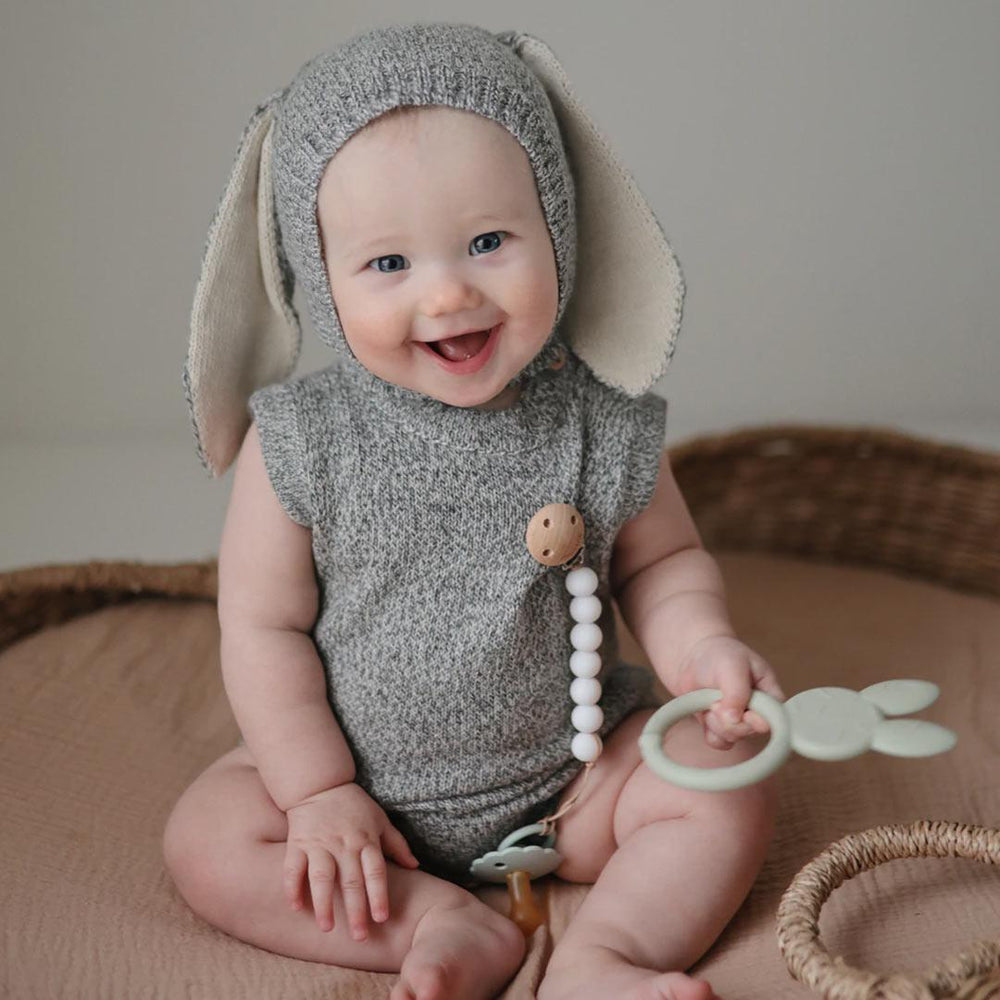 Mushie Teether - Bunny - Sage-Teethers- | Natural Baby Shower