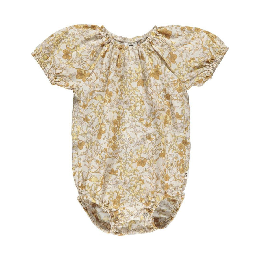 Musli Fiona Poplin Bell Short Sleeve Bodysuit - Buttercream-Bodysuits-Buttercream-56 | Natural Baby Shower