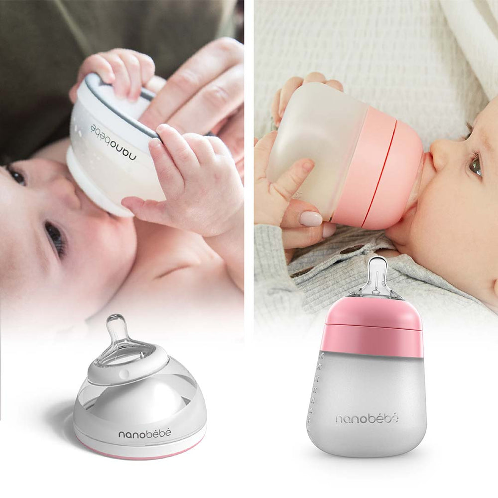 Nanobebe Complete Baby Bottle Feeding Set - Pink-Baby Bottles- | Natural Baby Shower