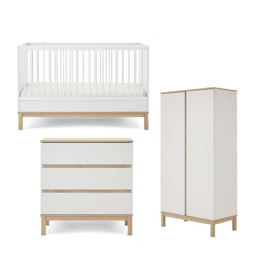 Obaby Astrid 3 Piece Room Set - White-Nursery Sets-White-No Mattress | Natural Baby Shower