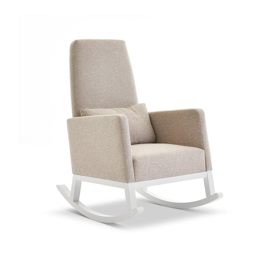 Obaby High Back Rocking Chair - White + Oatmeal-Feeding Chairs- | Natural Baby Shower