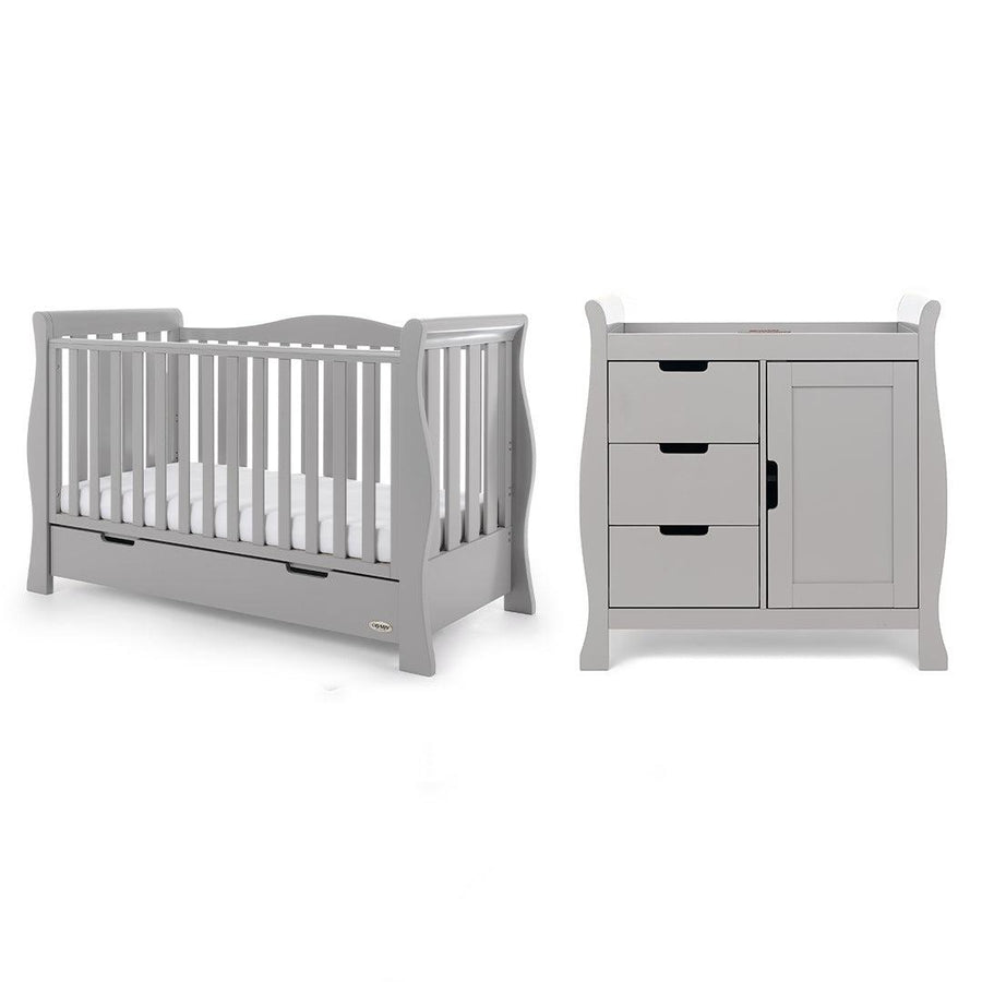 Obaby Stamford Luxe 2 Piece Room Set - Warm Grey-Nursery Sets- | Natural Baby Shower