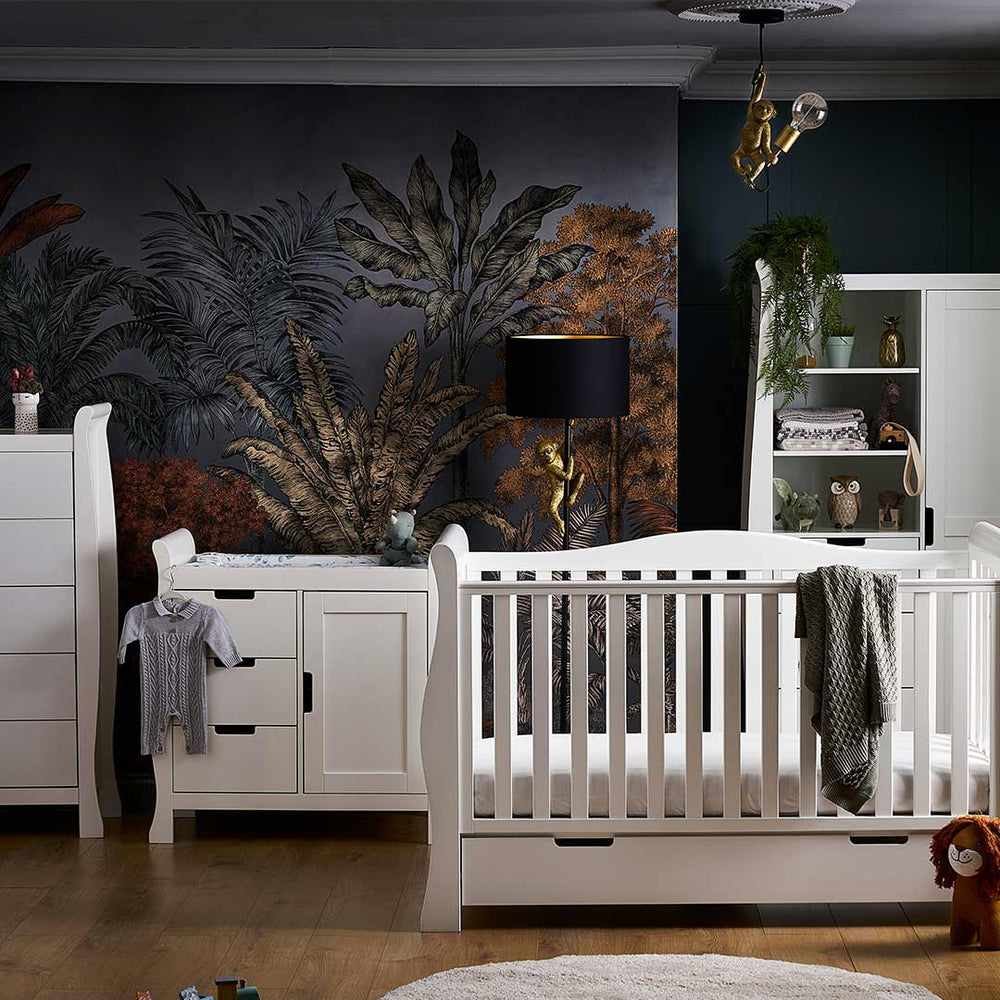 Obaby Stamford Luxe 4 Piece Room Set - White-Nursery Sets- | Natural Baby Shower