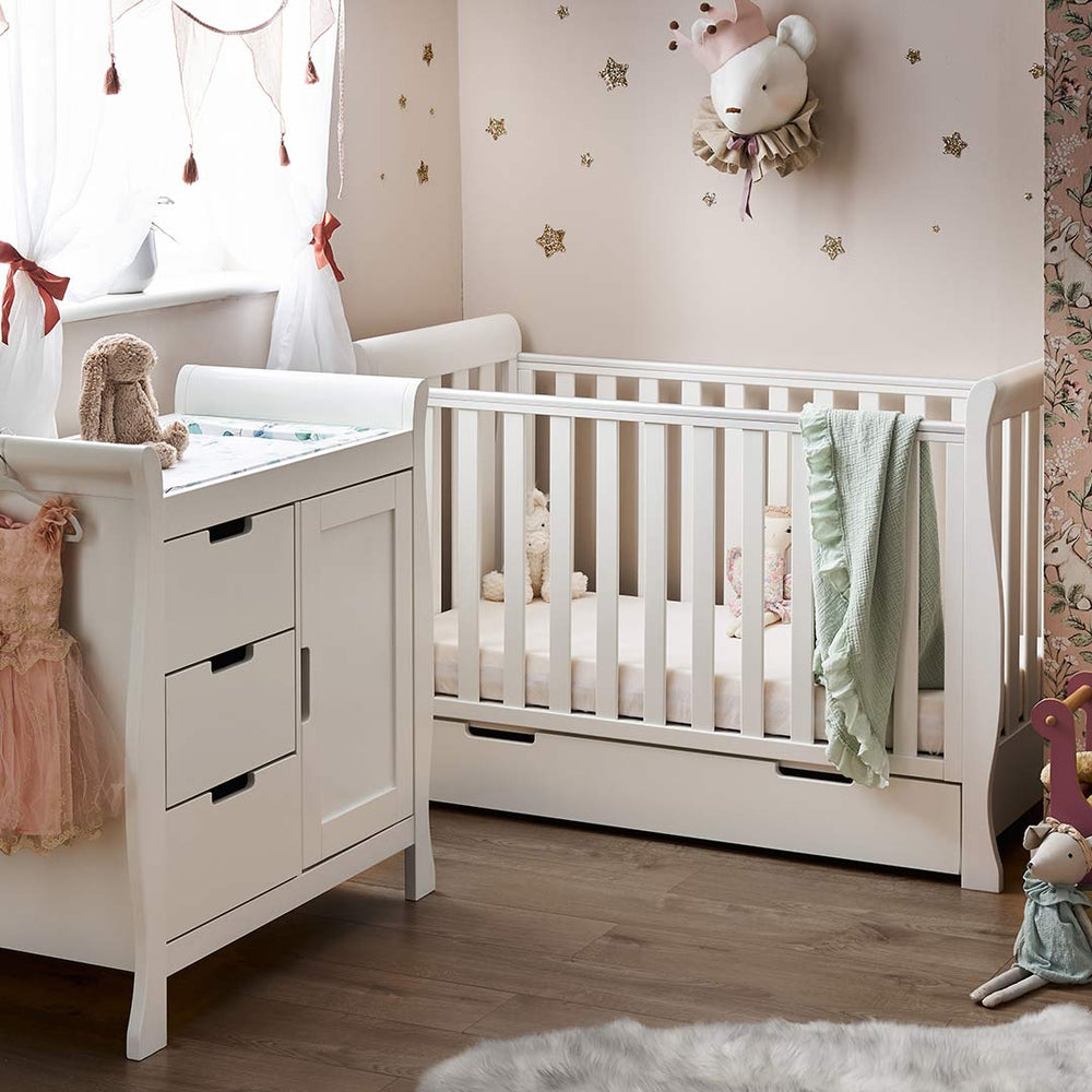 Obaby Stamford Mini 2 Piece Room Set - White-Nursery Sets- | Natural Baby Shower