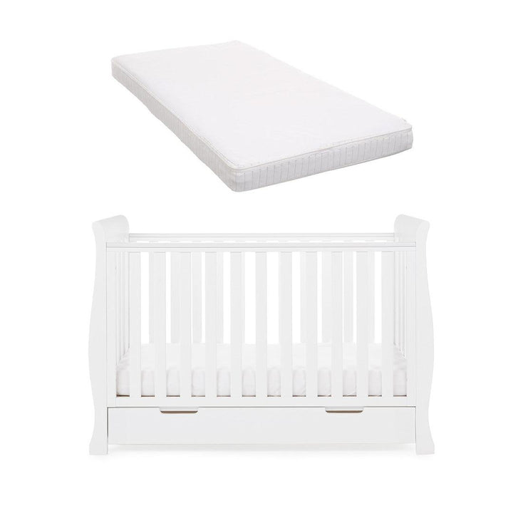 Obaby Stamford Mini Cot Bed - White-Cot Beds-With Moisture Management Mattress- | Natural Baby Shower