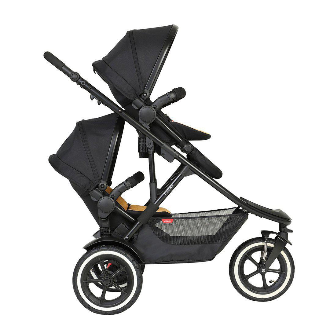 Phil & Teds Sport Verso Pushchair + Double Kit-Stroller Bundles-Black-Lazy Ted | Natural Baby Shower