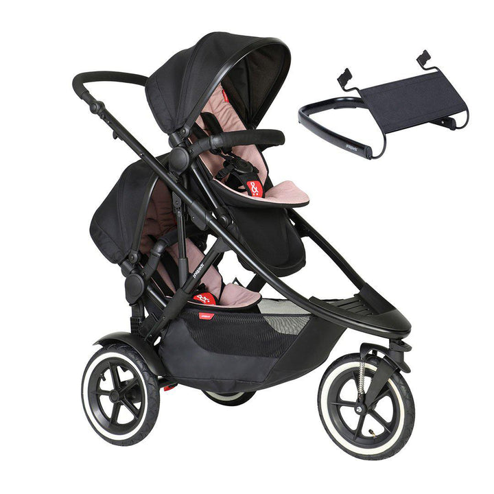Phil & Teds Sport Verso Pushchair + Double Kit-Stroller Bundles-Blush-Lazy Ted | Natural Baby Shower