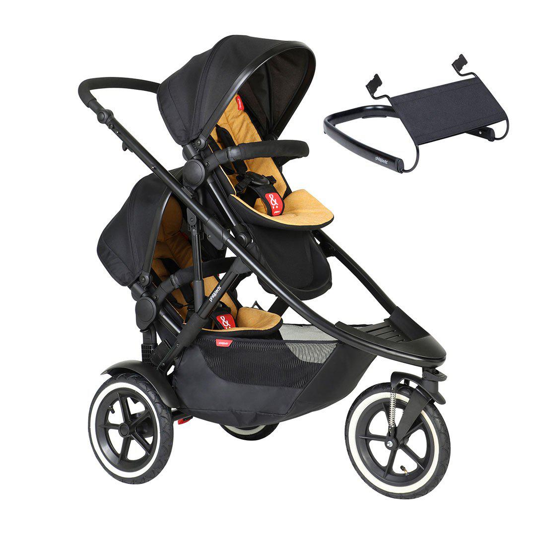 Phil & Teds Sport Verso Pushchair + Double Kit-Stroller Bundles-Butterscotch-Lazy Ted | Natural Baby Shower
