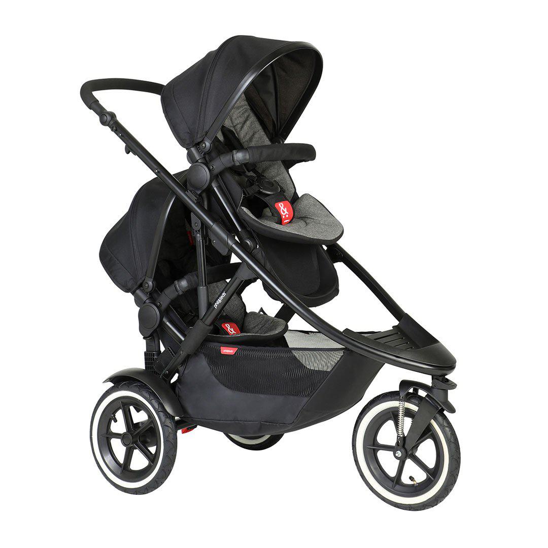 Phil & Teds Sport Verso Pushchair + Double Kit-Stroller Bundles-Charcoal-No Lazy Ted | Natural Baby Shower