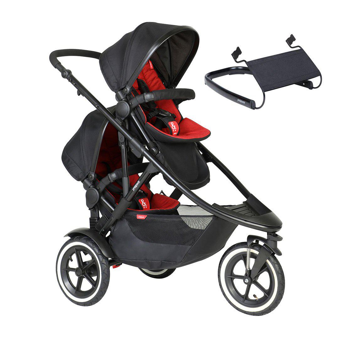Phil & Teds Sport Verso Pushchair + Double Kit-Stroller Bundles-Chilli-Lazy Ted | Natural Baby Shower