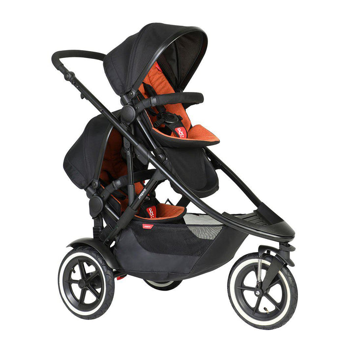 Phil & Teds Sport Verso Pushchair + Double Kit-Stroller Bundles-Rust-No Lazy Ted | Natural Baby Shower