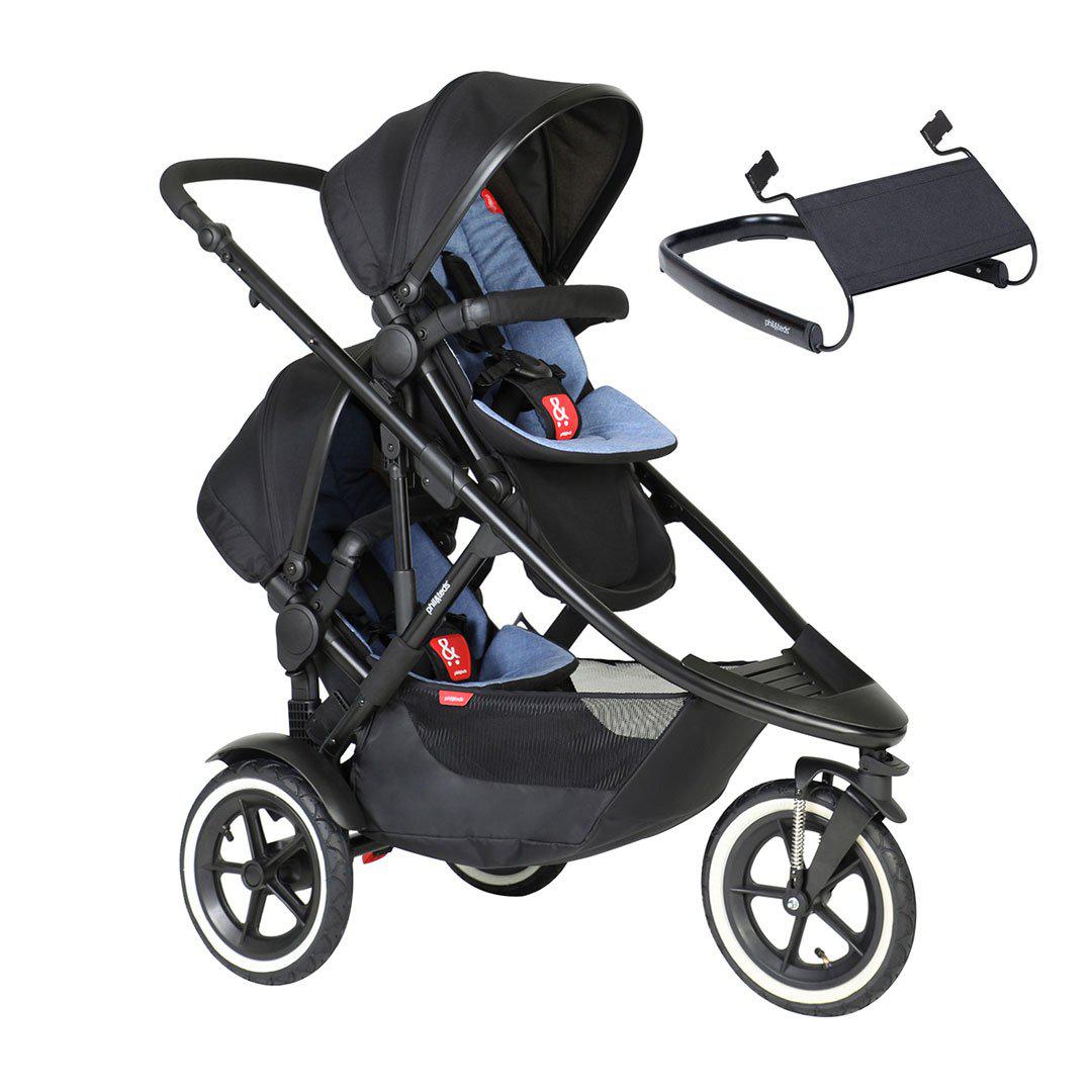 Phil & Teds Sport Verso Pushchair + Double Kit-Stroller Bundles-Sky-Lazy Ted | Natural Baby Shower