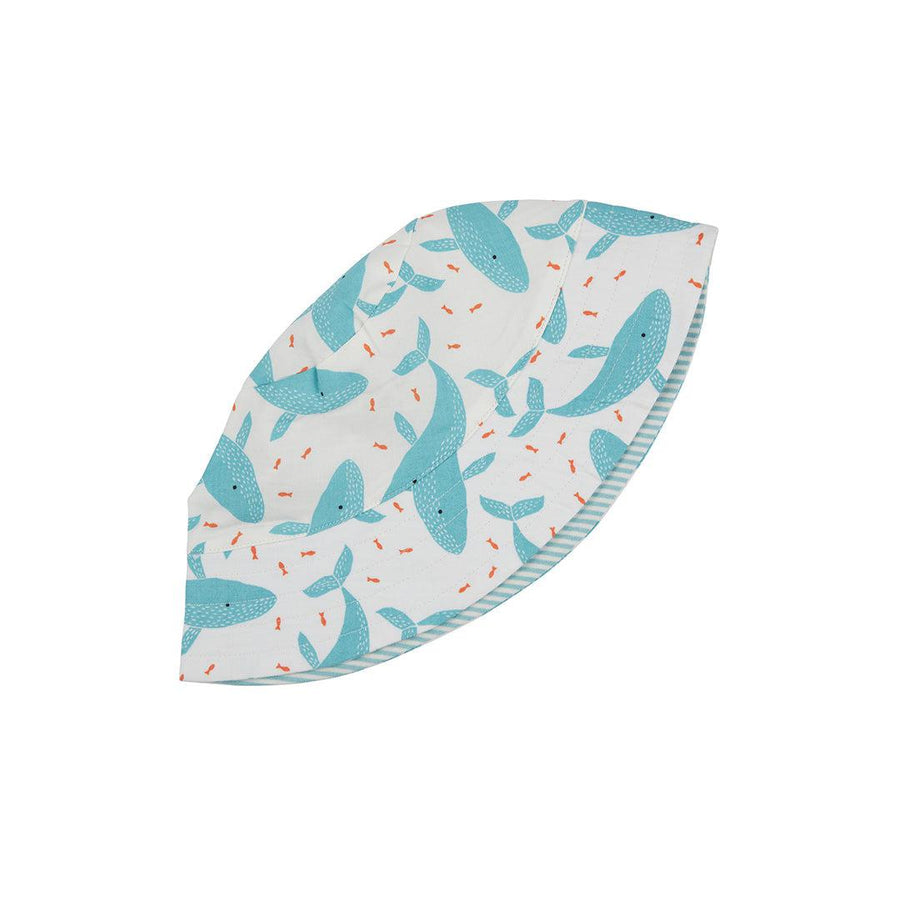 Pigeon Organics Reversible Sun Hat - Whales-Hats-Whales-0-5m | Natural Baby Shower