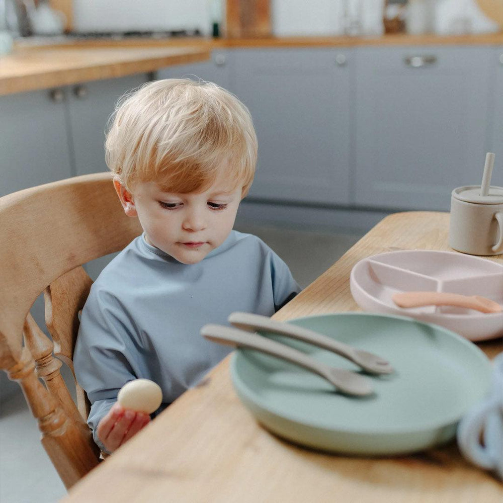 Pippeta Waterproof Cape Sleeved Bib - Sea Salt-Bibs-Sea Salt- | Natural Baby Shower