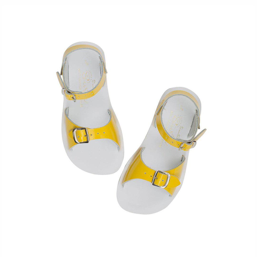 Saltwater Sandals Review Shiny Yellow Kids Sandals Natural