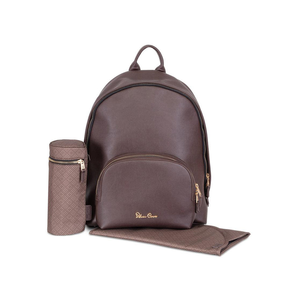 Silver Cross Vegan Leather Changing Rucksack - Cocoa-Changing Bags- | Natural Baby Shower