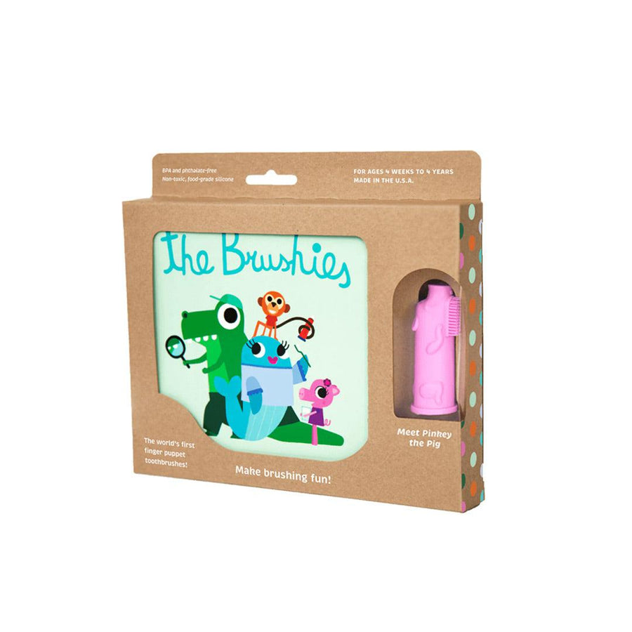 The Brushies - Brushie Toothbrush + Book Set - Pinkey-Toothcare-One Size-Pink | Natural Baby Shower