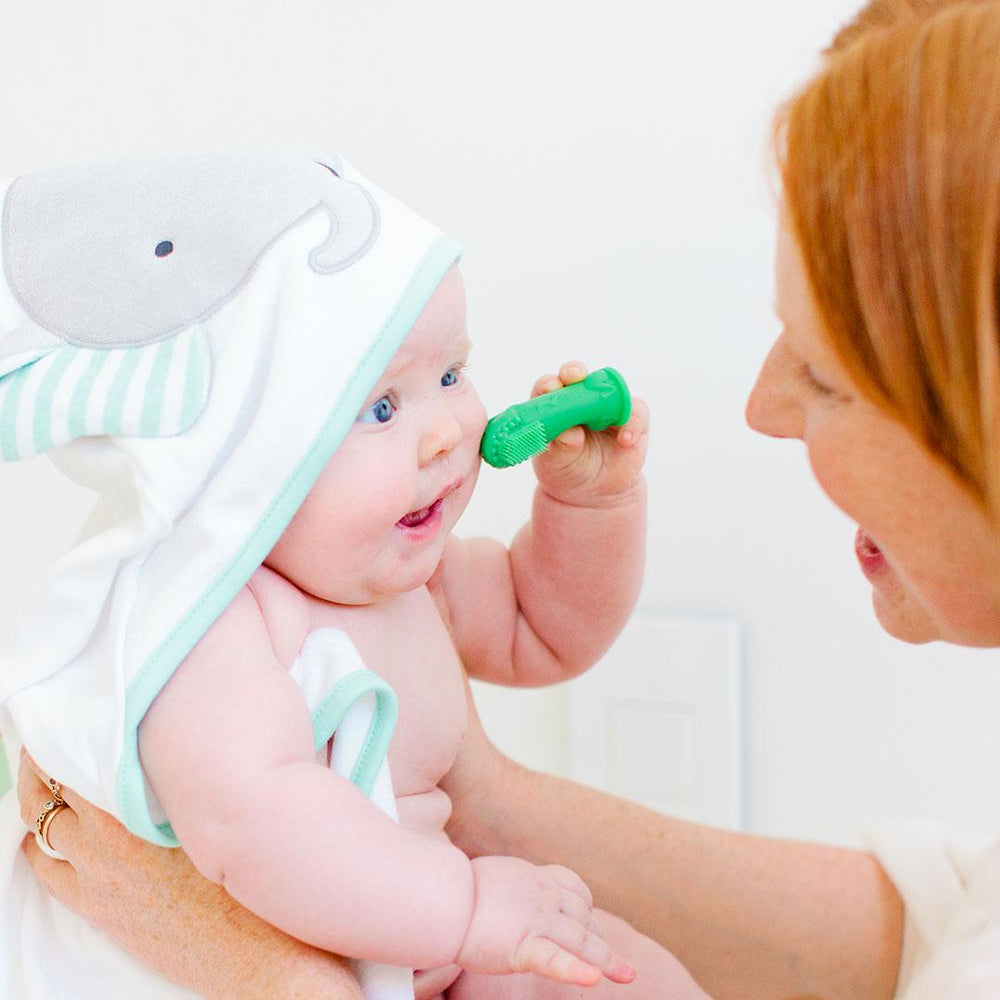 The Brushies - Brushie Toothbrush + Book Set - Chomps-Toothcare-One Size-Green | Natural Baby Shower