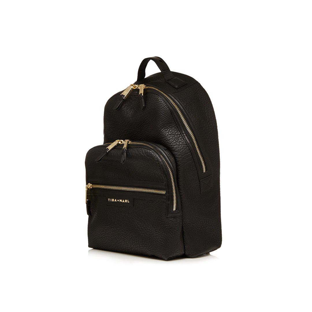 Tiba + Marl Elwood Changing Backpack - Black + Gold-Changing Bags- | Natural Baby Shower