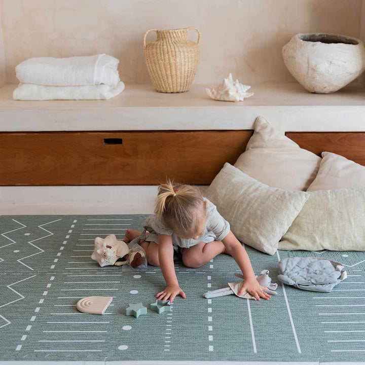 Toddlekind Berber Puzzle Playmat - Moss-Floor Mats- | Natural Baby Shower