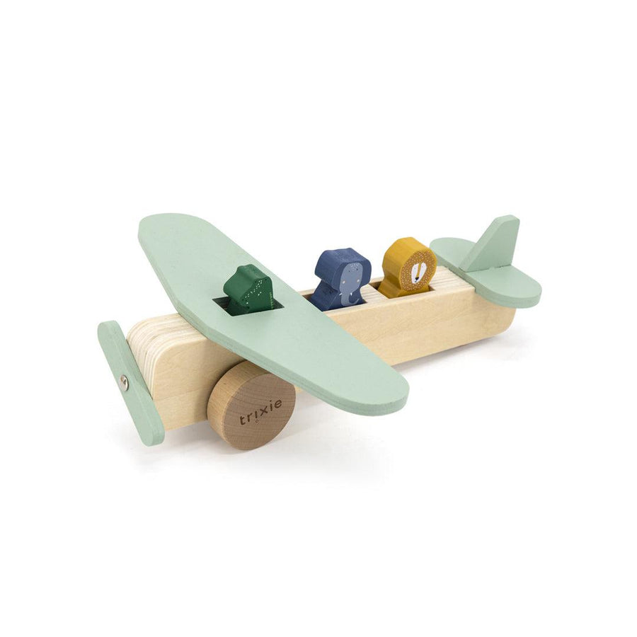 Trixie Wooden Animal Airplane-Stacking Toys- | Natural Baby Shower