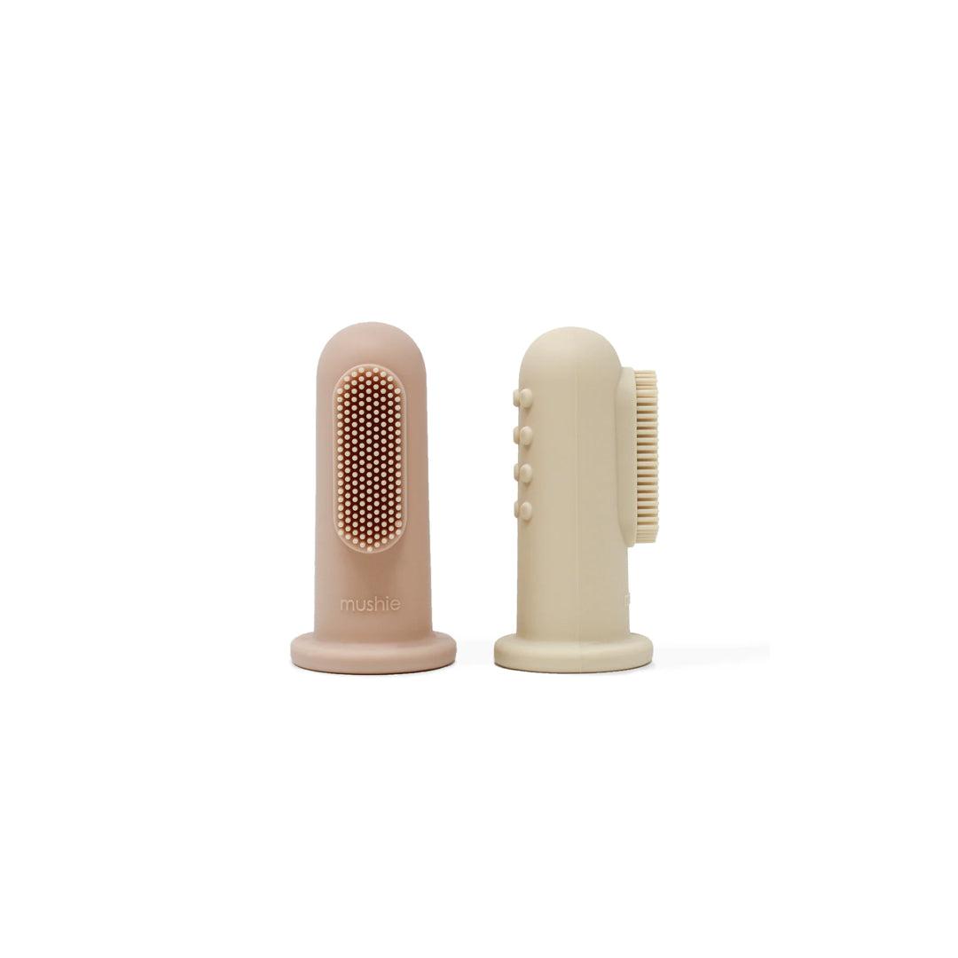 Mushie Finger Toothbrush - Blush/Shifting Sand-Toothcare-Blush/Shifting Sand- | Natural Baby Shower