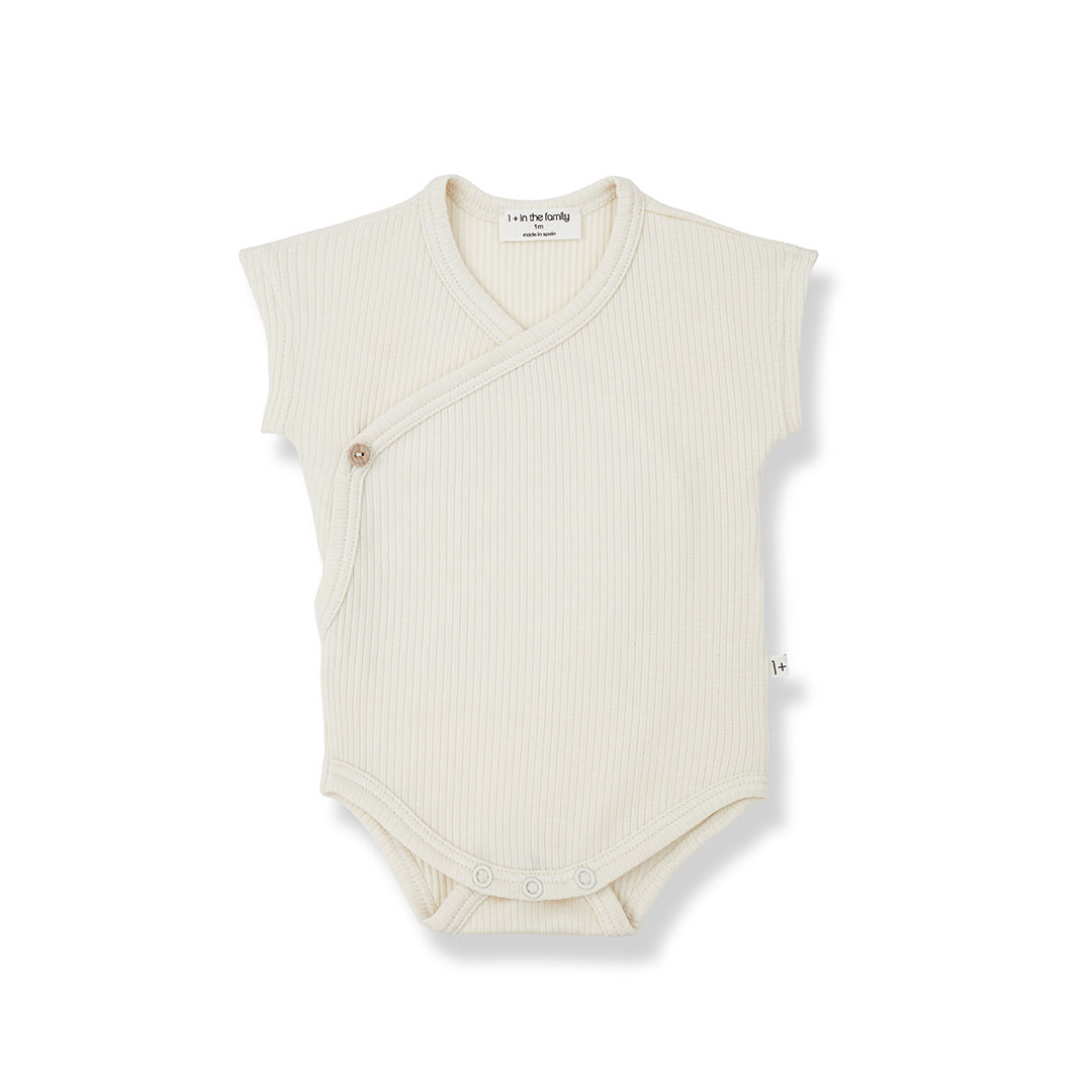 1+ in the family Oli Long Sleeve Bodysuit - Ivory-Bodysuits- | Natural Baby Shower