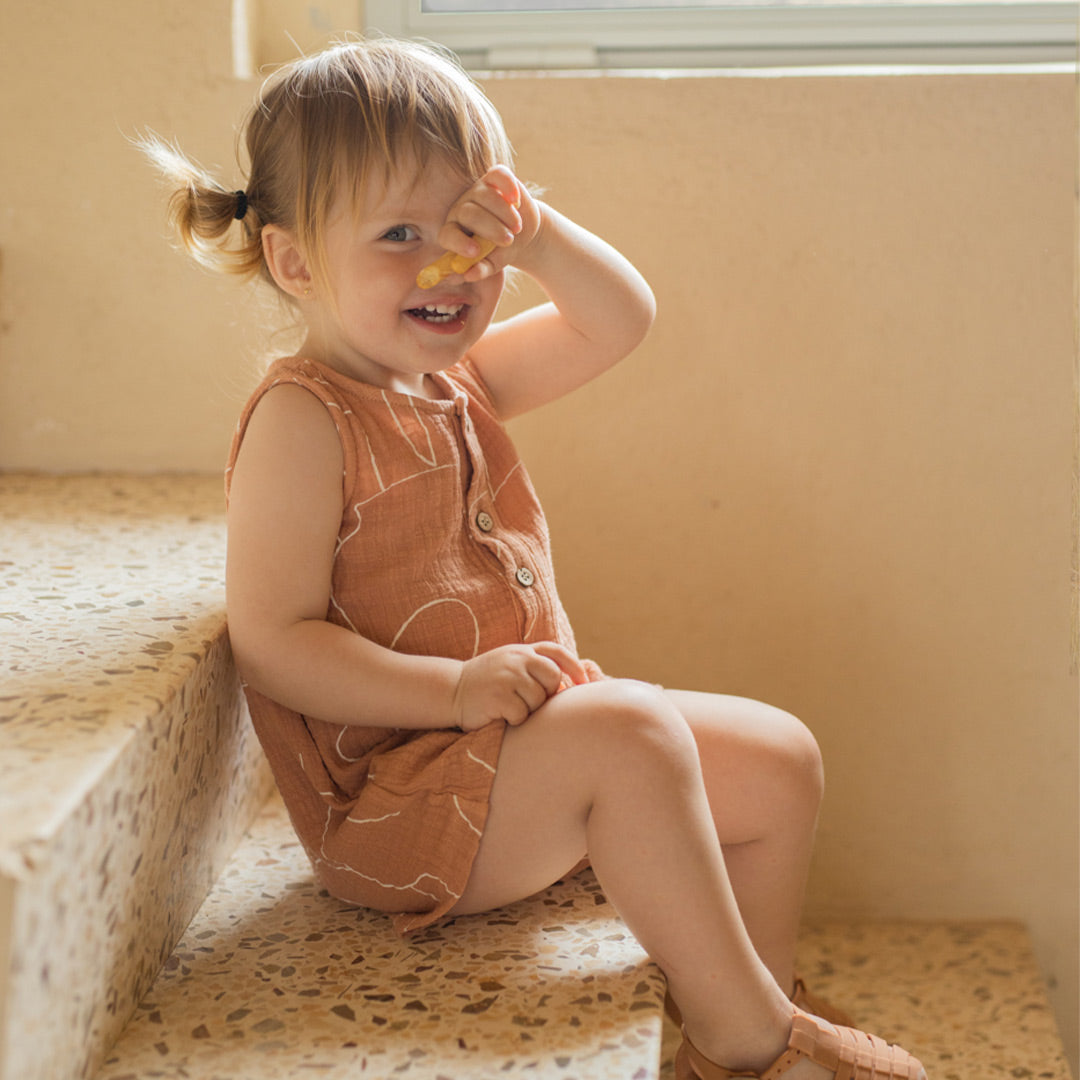1+ in the family Viviana Overalls - Apricot-Dungarees- | Natural Baby Shower