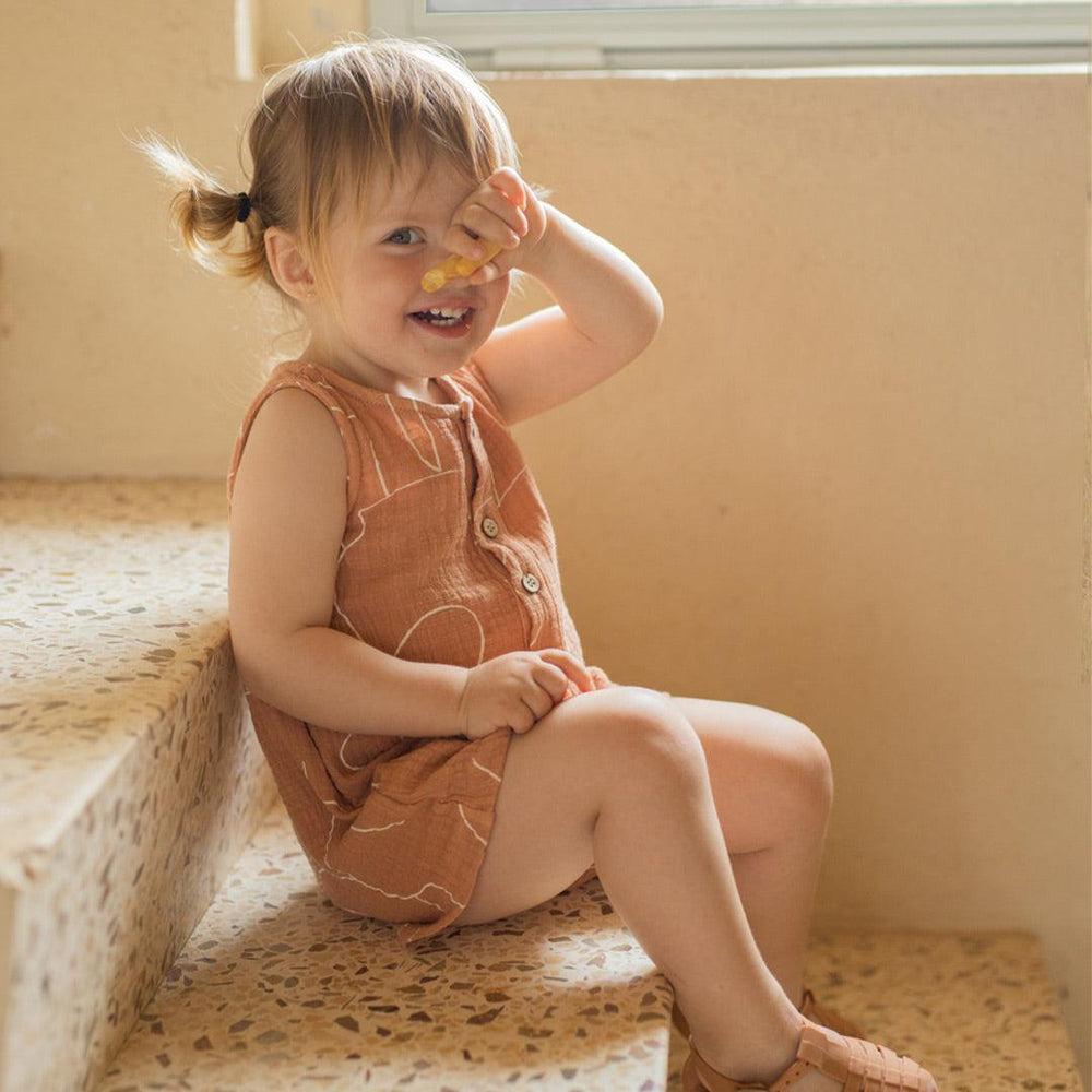 1+ in the family Viviana Overalls - Apricot-Dungarees-Apricot-3m | Natural Baby Shower