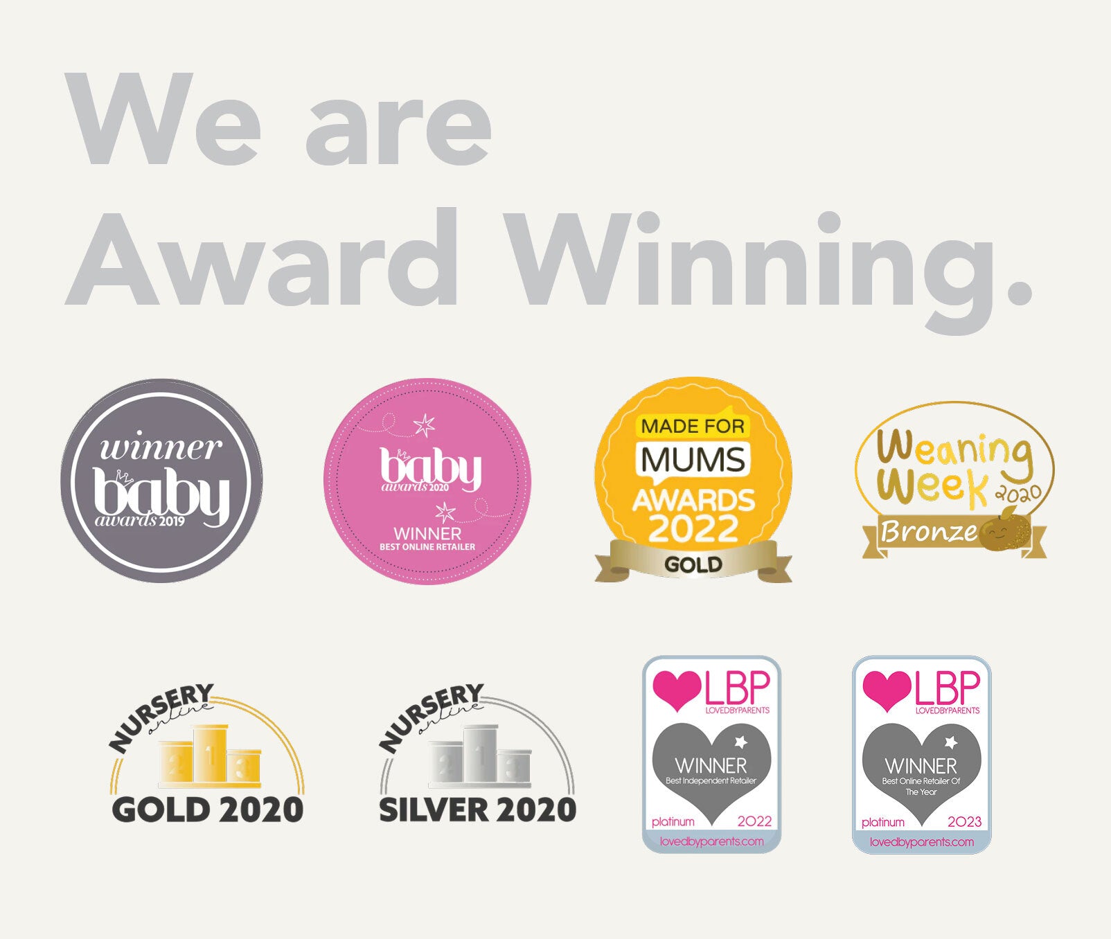 We are award winning | Made for Mums | Mother & Baby Awards | Loved by Parents