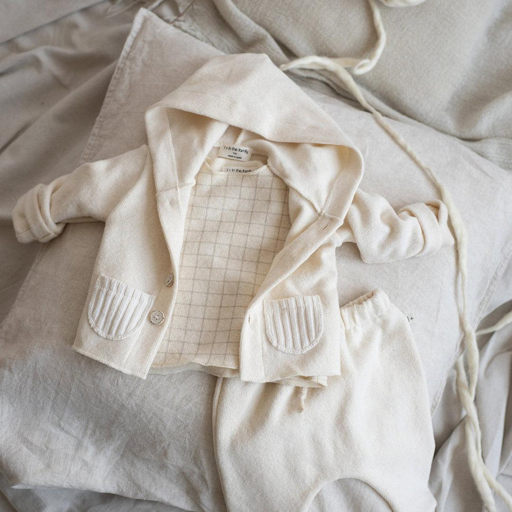 1+ in the family Cesc Hooded Jacket - Ecru-Coats- | Natural Baby Shower