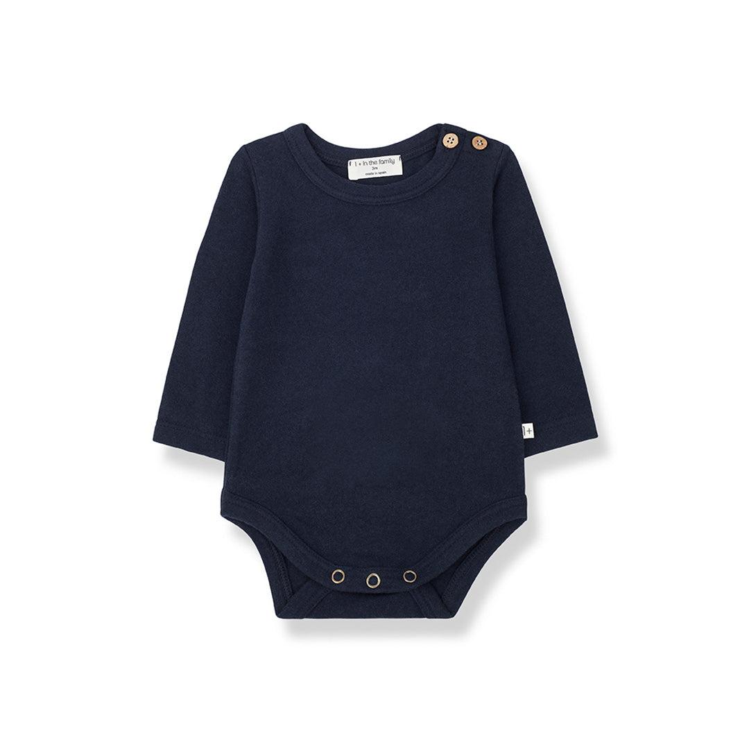 1+ in the family Enric One-Piece Bodysuit - Navy-Bodysuits-Navy-3m | Natural Baby Shower