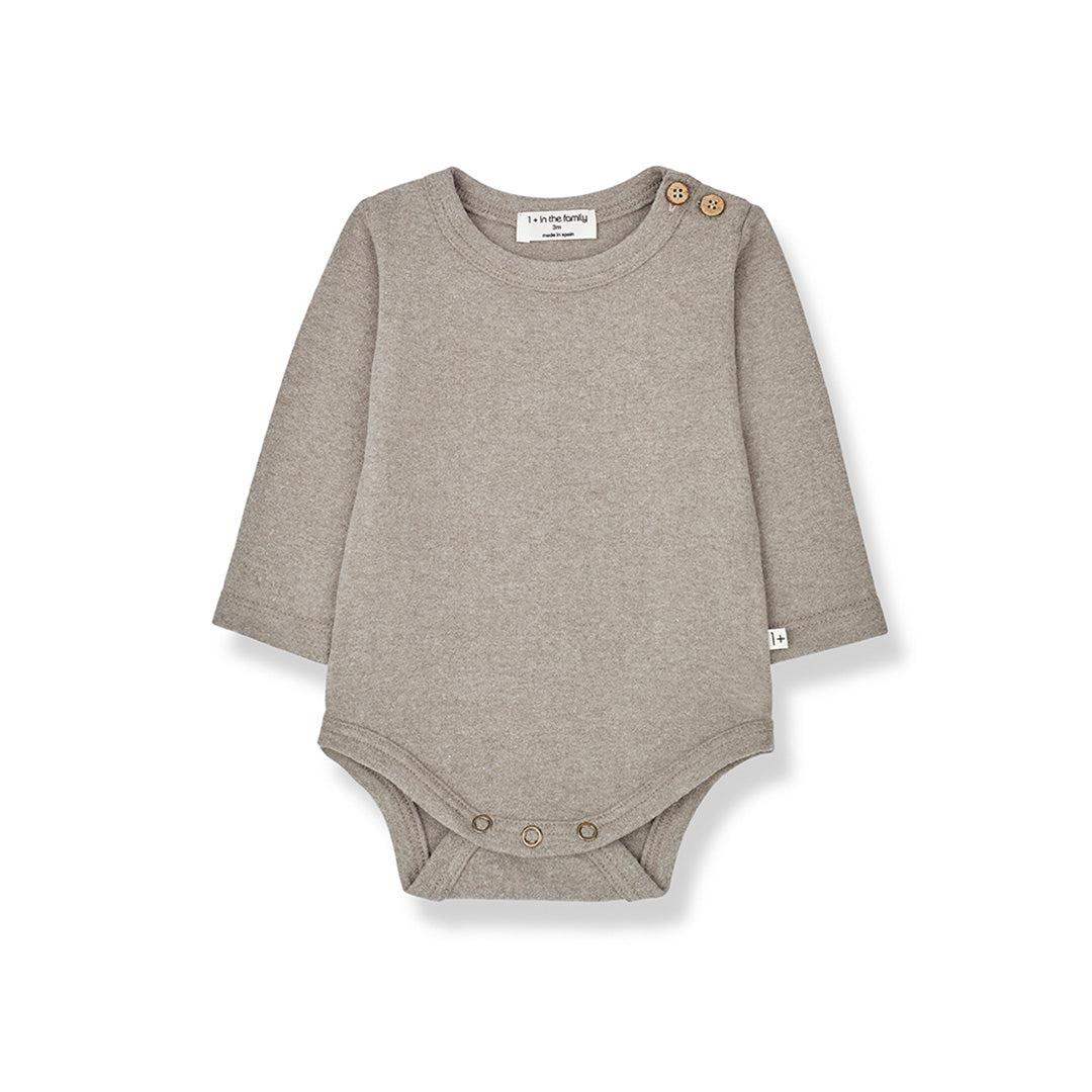 1+ in the family Enric One-Piece Bodysuit - Taupe-Bodysuits-Taupe-3m | Natural Baby Shower
