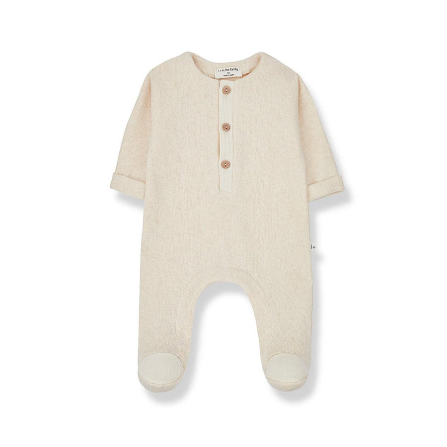 1+ in the family Gaetan Sleepsuit - Ecru-Sleepsuits-Ecru-3m | Natural Baby Shower