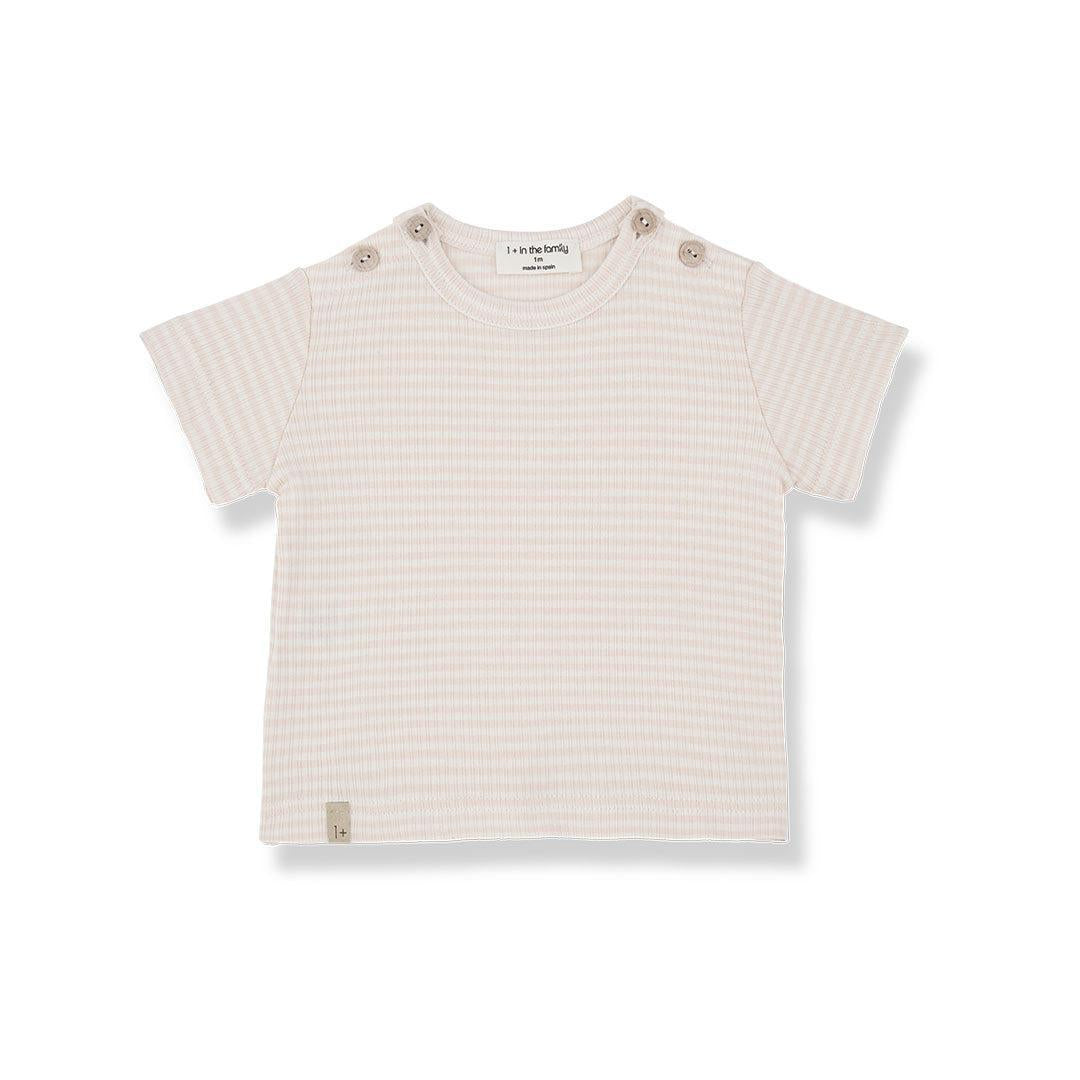1+ in the family Jon Short Sleeve T-Shirt - Nude-Tops-Nude-6m | Natural Baby Shower