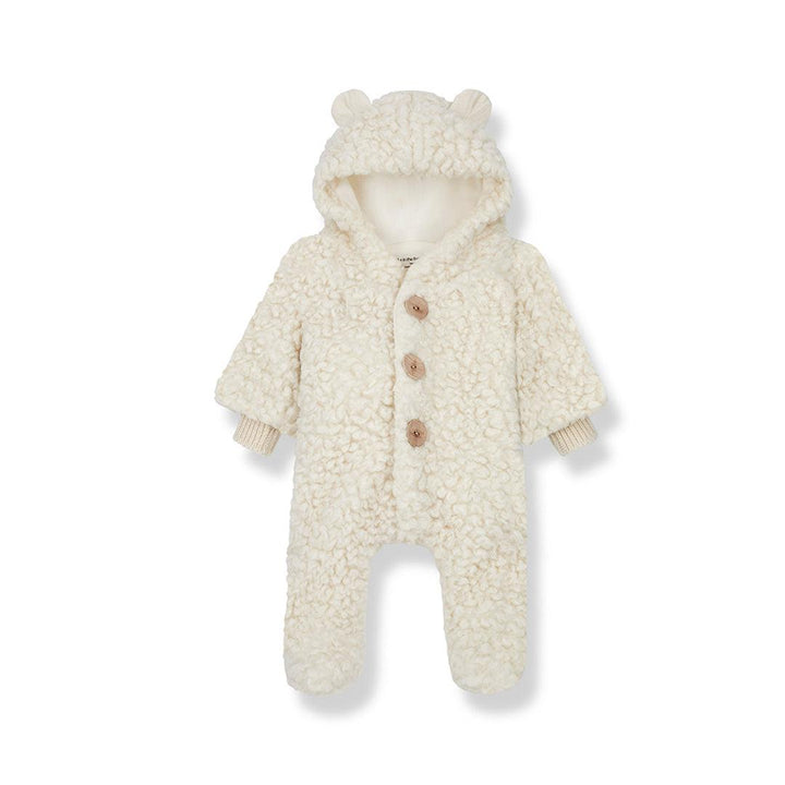 1+ in the family Liam Teddy Onesie - Ecru-Bodysuits-Ecru-3m | Natural Baby Shower