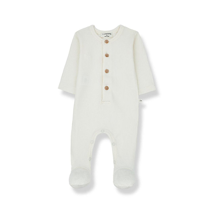 1+ in the family Nino Sleepsuit - Ecru-Sleepsuits-Ecru-3m | Natural Baby Shower