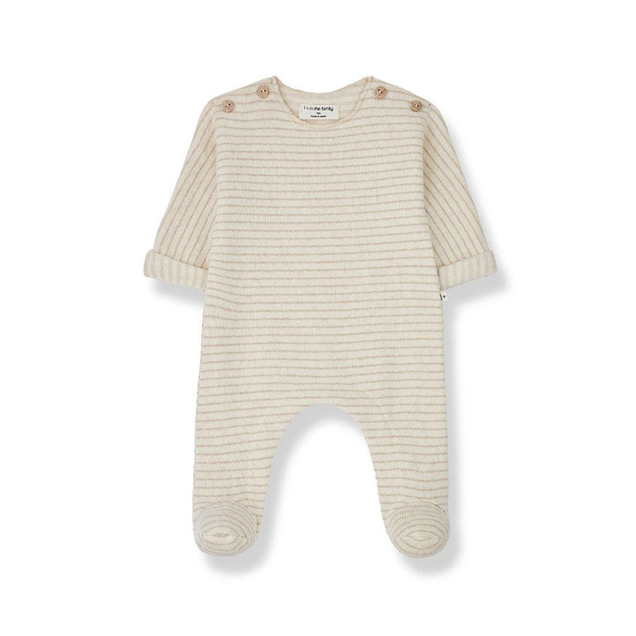 1+ in the family Porthos Sleepsuit - Ecru-Sleepsuits-Ecru-3m | Natural Baby Shower