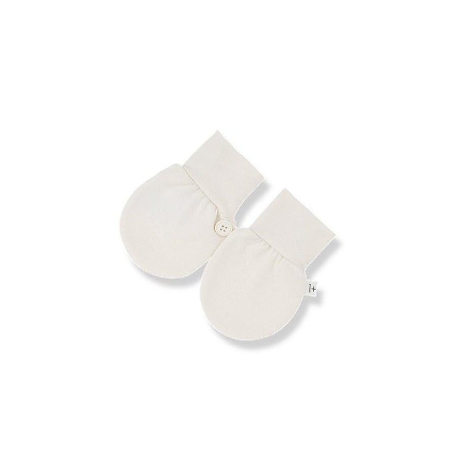 1+ In The Family Zia Mittens - Ecru-Gloves + Mittens-Ecru-T0 | Natural Baby Shower