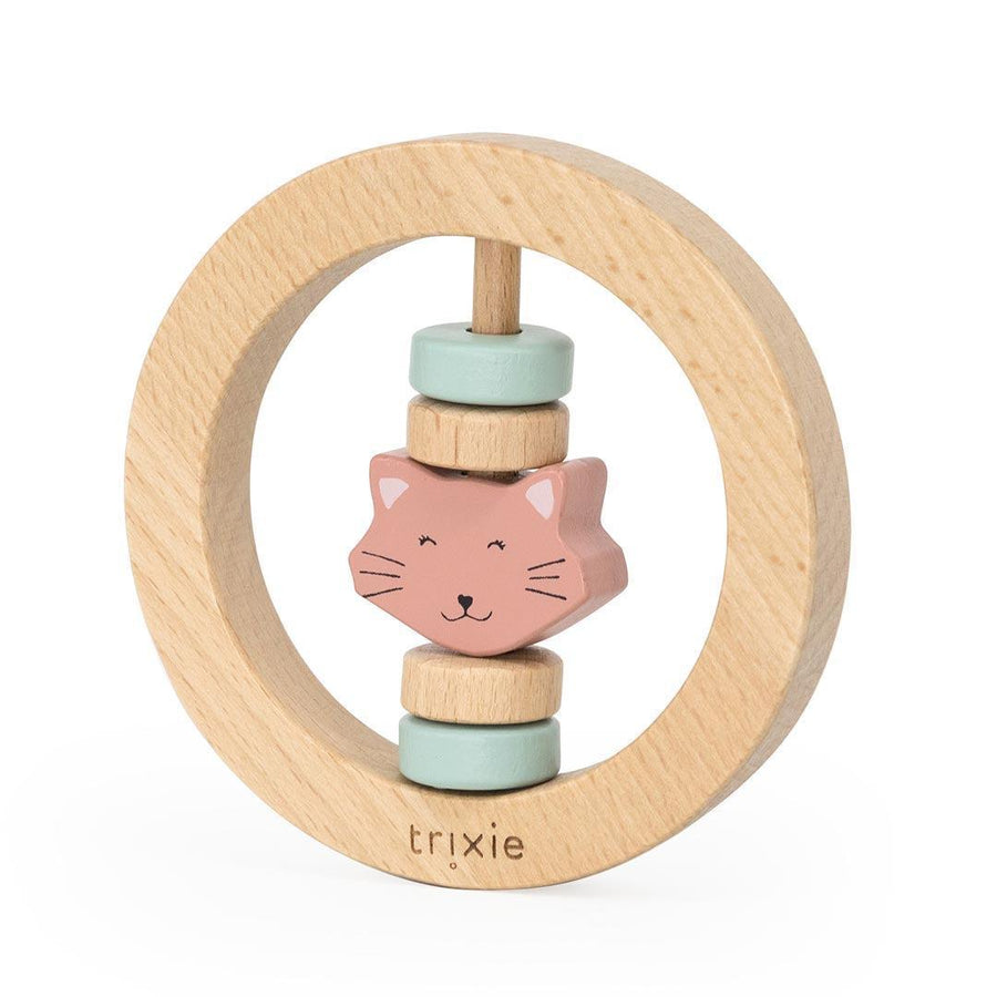 Trixie Wooden Round Rattle - Mrs Cat-Rattles-Mrs Cat- | Natural Baby Shower