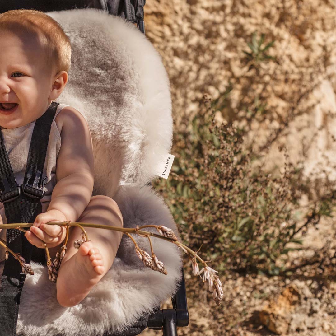 Outlet - BINIBAMBA Merino Sheepskin Snuggler - Moon-Seat Liners- | Natural Baby Shower