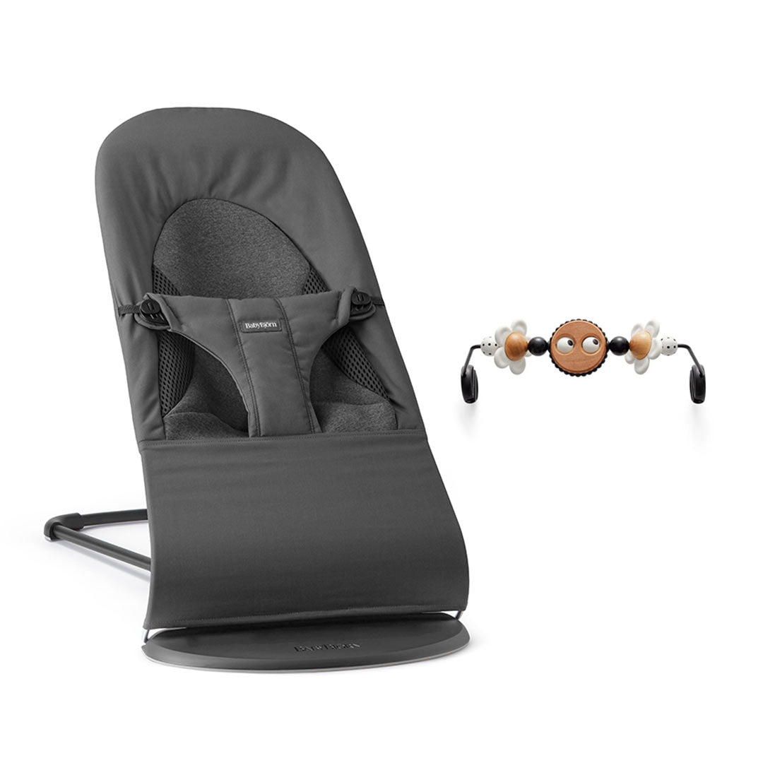 BabyBjörn Balance Soft Tri Fabric - Grey-Baby Bouncers-Googly Eyes B+W- | Natural Baby Shower