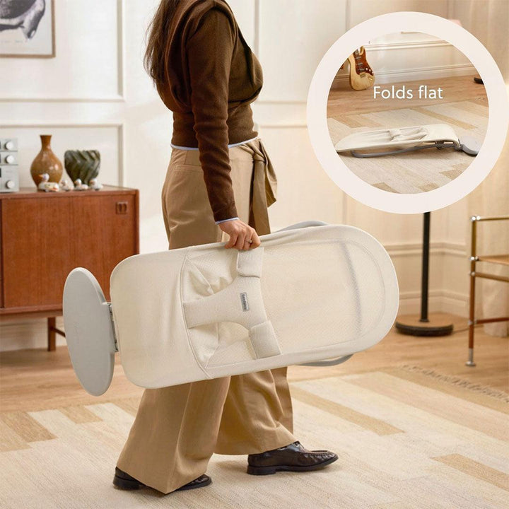 BabyBjörn Begin Baby Bouncer Airy Mesh - Cream-Baby Bouncers-Without Toy Bar- | Natural Baby Shower