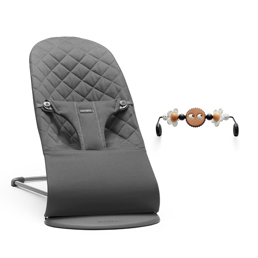BabyBjorn Bouncer Bliss - Woven - Anthracite-Baby Bouncers-Googly Eyes B+W- | Natural Baby Shower